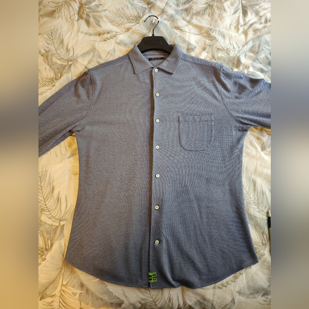 Loro Piana Pique Knit Blue Jersey